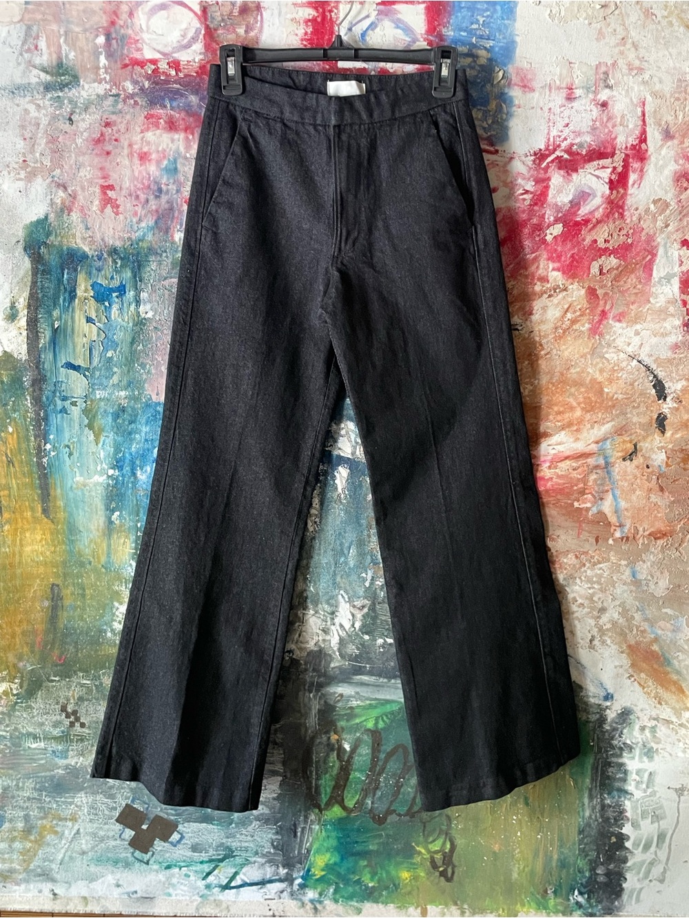 H&M Women's Black Wide-Leg Chinos - Dark Black